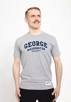 Футболка с принтом PARK FIELDS GEORGE WASHINGTON UNIVERSITY SCRIPT Henry Tiger, светло-серый