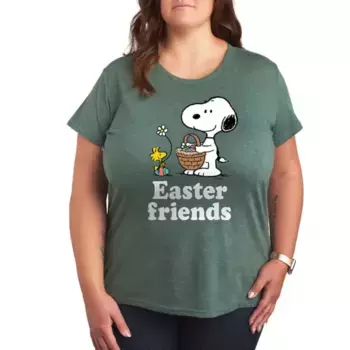 Футболка с принтом "Пасхальные друзья" Snoopy и Woodstock с арахисом Licensed Character, зеленый