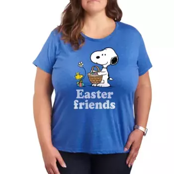 Футболка с принтом "Пасхальные друзья" Snoopy и Woodstock с арахисом Licensed Character, синий
