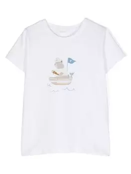 Футболка с принтом Patachou, белый