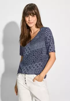 Футболка с принтом PATCHWORK Cecil, синий