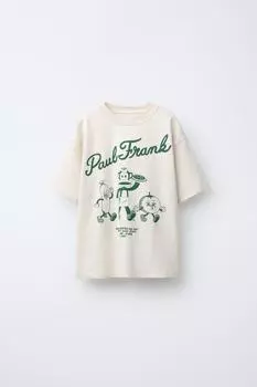 Футболка с принтом paul frank ZARA, светло-зеленый