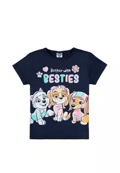 Футболка с принтом Paw Patrol, темно-синий