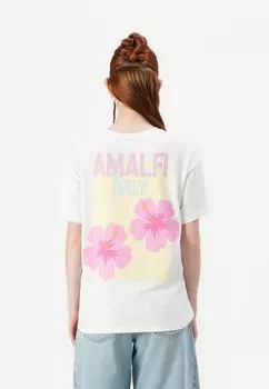 Футболка с принтом PCALIFI FASTTRACK OVERSIZE TEE Pieces, белый