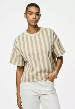 Футболка с принтом PCCHILLI Pieces, кремовый