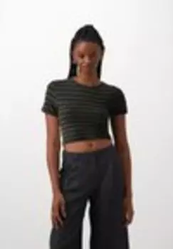 Футболка с принтом PCFOLLY CROP Pieces, серый