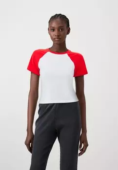 Футболка с принтом PCJANNIE BABY TEE Pieces, красный