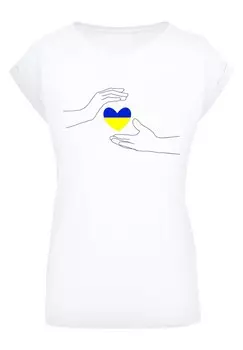 Футболка с принтом PEACE 2 HAND HEART Merchcode, белый