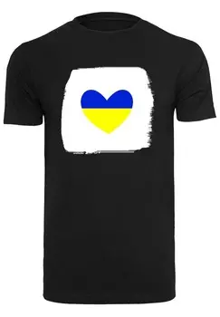 Футболка с принтом PEACE BRUSH HEART Merchcode, черный