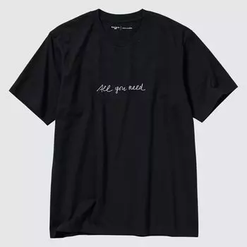 Футболка с принтом PEACE FOR ALL (Herzog & de Meuron) UNIQLO, черный