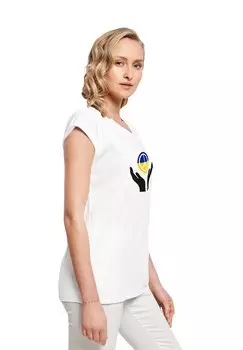 Футболка с принтом PEACE HAND PEACE EXTENDED SHOULDER Merchcode, белый