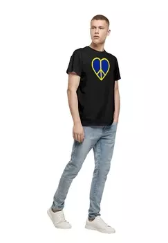 Футболка с принтом PEACE HEART BASIC Merchcode, черный