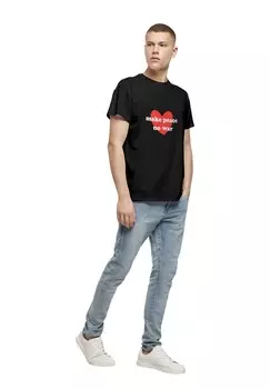 Футболка с принтом PEACE HEART BASIC Merchcode, черный