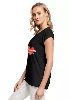 Футболка с принтом PEACE HEART Merchcode, черный