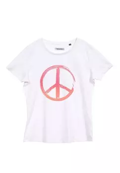 Футболка с принтом PEACE SIGN Mamino, белый