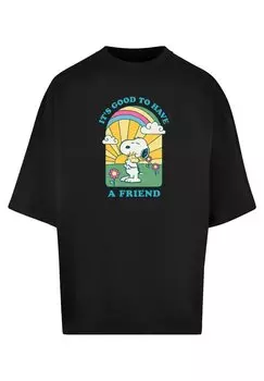 Футболка с принтом PEANUTS ITS GOOD TO HAVE A FRIEND HUGE Merchcode, цвет black
