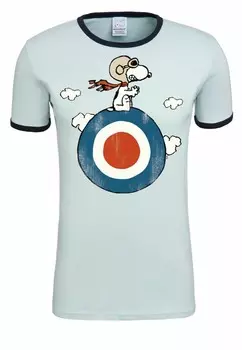 Футболка с принтом PEANUTS SNOOPY LOGOSHIRT, светло-голубой