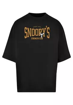 Футболка с принтом PEANUTS STRENGTH CLUB HUGE Merchcode, цвет black