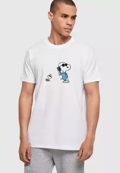 Футболка с принтом PEANUTS SUNGLASSES V2 BASIC ROUND NECK Merchcode, цвет white