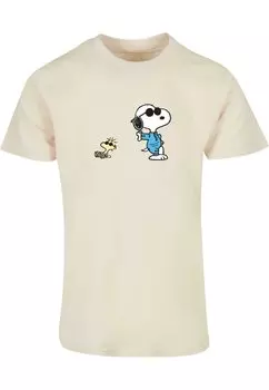Футболка с принтом PEANUTS SUNGLASSES V2 BASIC ROUND NECK Merchcode, цвет sand