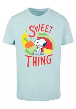 Футболка с принтом PEANUTS THING ROUND NECK Merchcode, цвет ocean blue