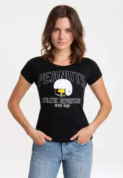 Футболка с принтом PEANUTS WOODSTOCK LOGOSHIRT, черный