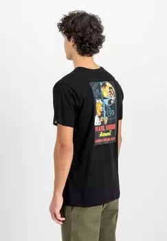 Футболка с принтом PEARL HARBOR Alpha Industries, металлик черный