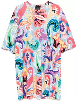 Футболка с принтом пейсли ETRO, синий