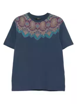 Футболка с принтом пейсли ETRO, синий