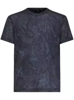 Футболка с принтом пейсли ETRO, синий