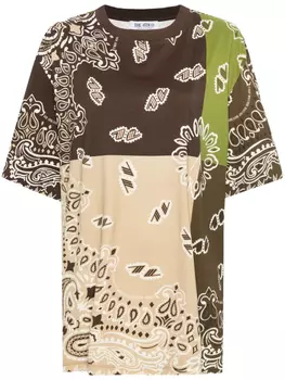 Футболка с принтом пейсли The Attico, коричневый