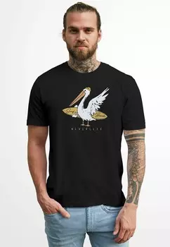 Футболка с принтом PELIKAN SURFER SURFBOARD FASHION STREETSTYLE Neverless, антрацит