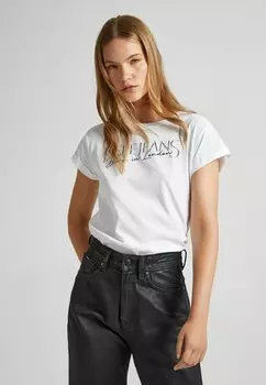 Футболка с принтом Pepe Jeans, белая