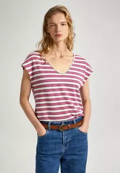 Футболка с принтом Pepe Jeans, цвет english rose pink