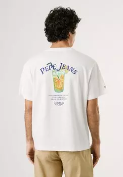 Футболка с принтом Pepe Jeans, кремовый
