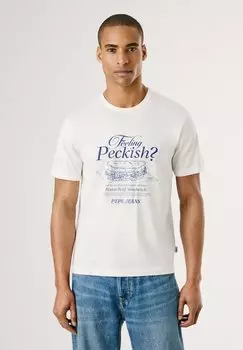 Футболка с принтом Pepe Jeans, кремовый