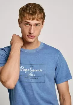 Футболка с принтом Pepe Jeans, синий