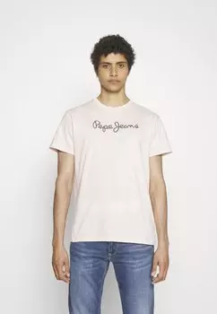 Футболка с принтом Pepe Jeans, светло-розовый