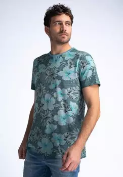 Футболка с принтом Petrol Industries, цвет aqua grey