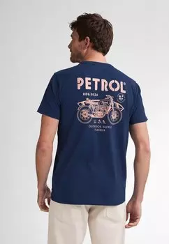 Футболка с принтом Petrol Industries, деним