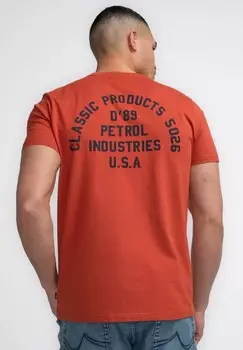 Футболка с принтом Petrol Industries, коричневый