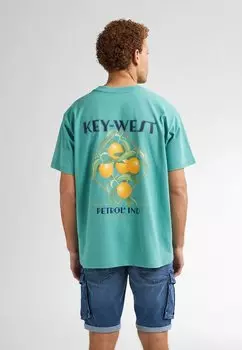 Футболка с принтом Petrol Industries, сине-серый