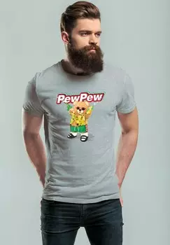 Футболка с принтом PEW PEW BR SOMMER MOTIV LUST Neverless, серый