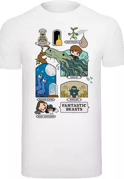Футболка с принтом PHANTASTISCHE TIERWESEN CHIBI NEWT F4NT4STIC, белый