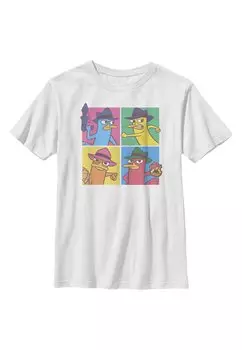 Футболка с принтом Phineas And Ferb Agent P Boxes Disney, белый