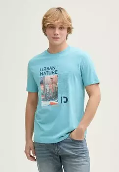 Футболка с принтом PHOTO TOM TAILOR DENIM, синий