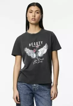 Футболка с принтом Pieces, черный