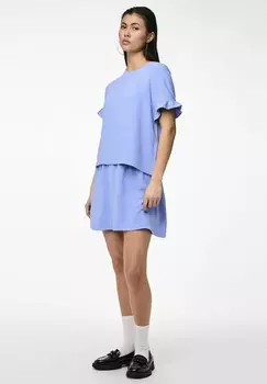 Футболка с принтом Pieces, светло-голубой