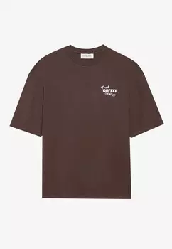 Футболка с принтом Pier One, коричневый