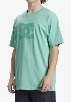 Футболка с принтом Pigment Dye Hss DC Shoes, цвет biscay green enzyme wash